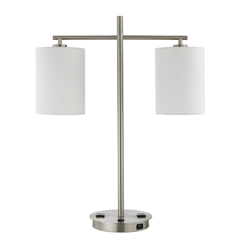 Lampe de table de table denuit à deux lumières à la salle d\'hôtes