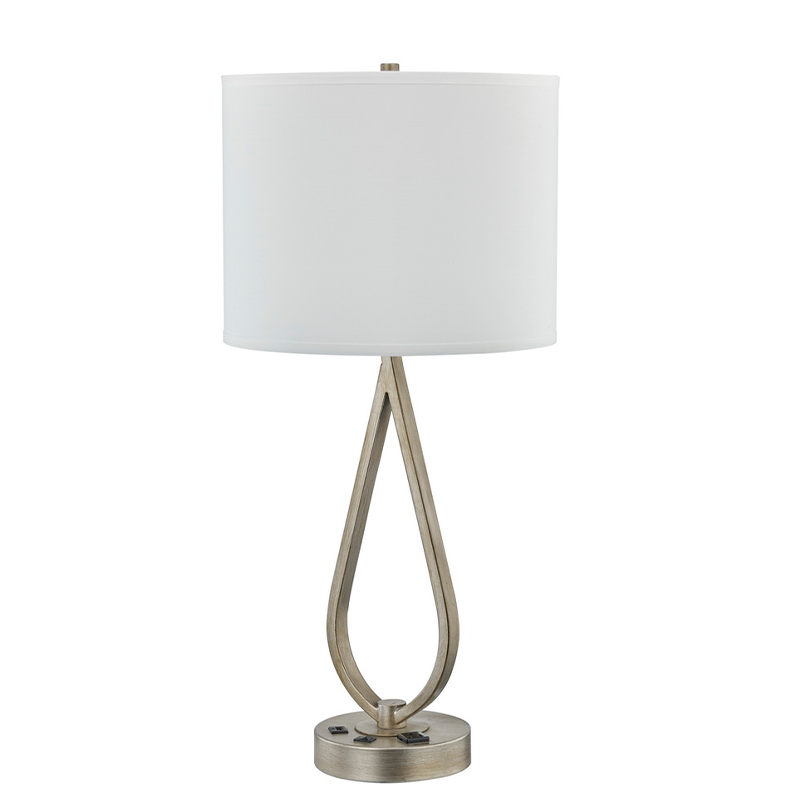 Lampe de bureau de sommeil avec finition en argent antique, une lampe de bureau avec, une sortie pratique et un port USB