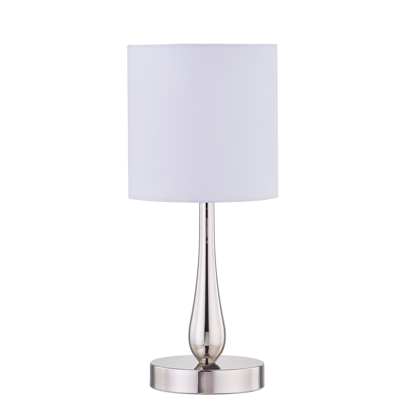 Lampe de table de style minuscule avec finitionnickel poli et un interrupteur à bascule sur/off en ligne à la salle d\'hôtes
